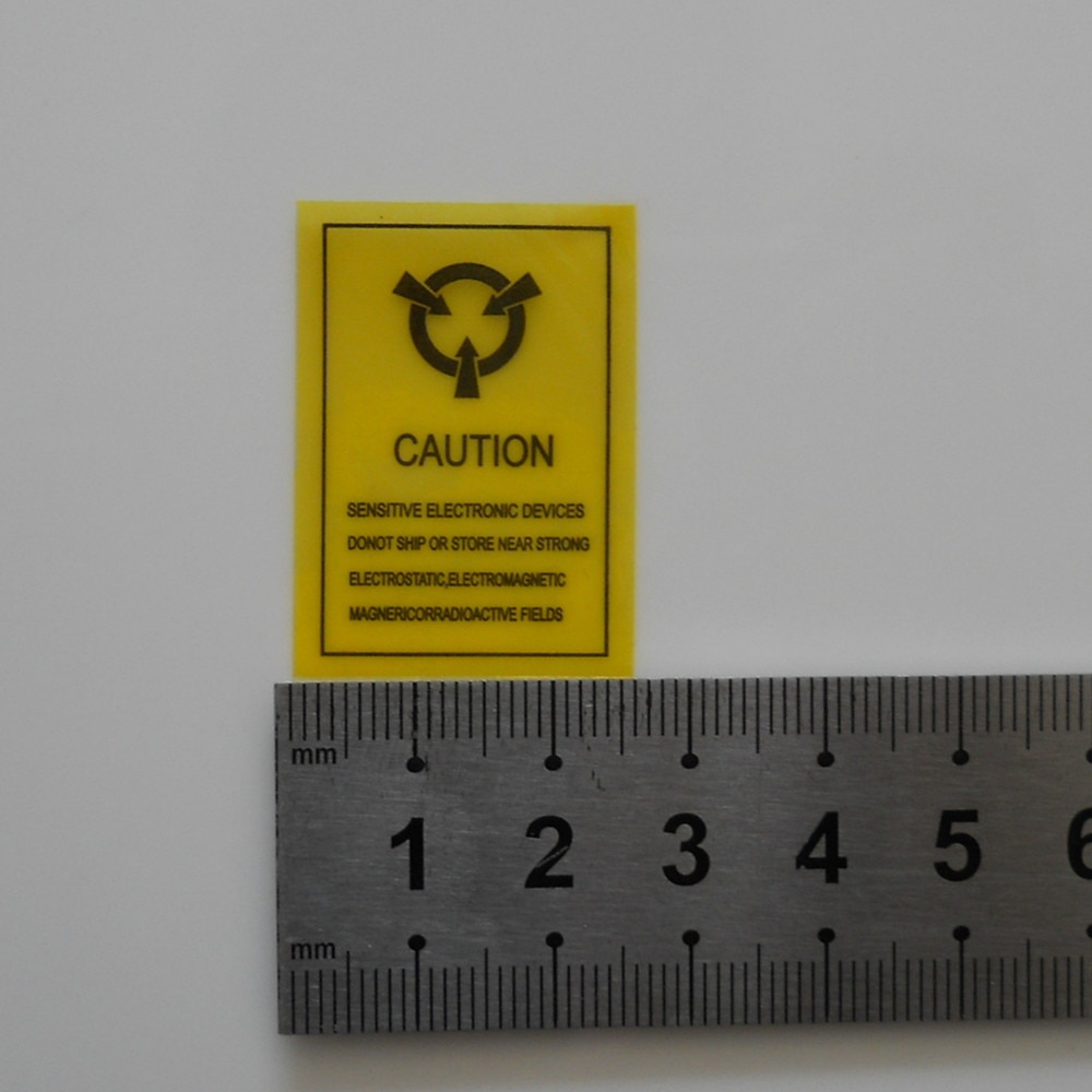 4*2.2cm Antistatic ESD CAUTION Adhesive Sticker Anti-static Warning Packaging Label Seal Mark For Sensitive Electronics Packing