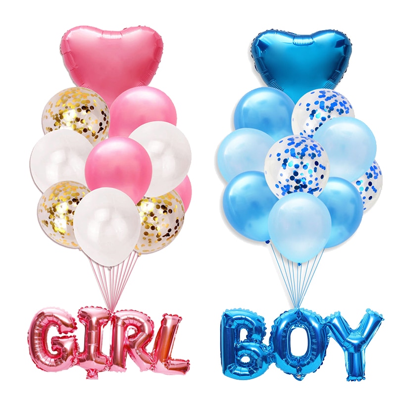 10 st blandad ballong det är en flicka pojke baby shower dekorationer barn födelsedagsfest tillbehör babyshower genus avslöja dop spel