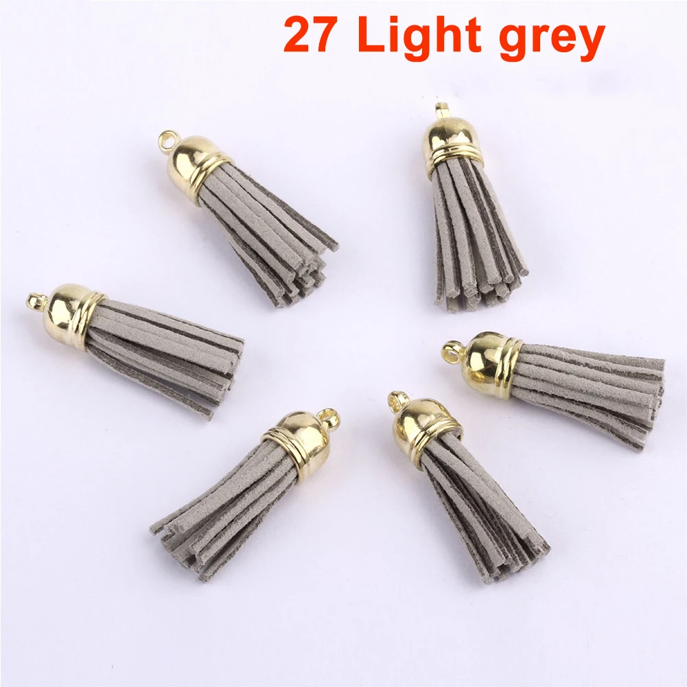 20 unids/lote borlas llavero de cuero borlas Mini borlas para manualidades DIY llavero colgante joyería de verano hacer pendientes dijes: Lila