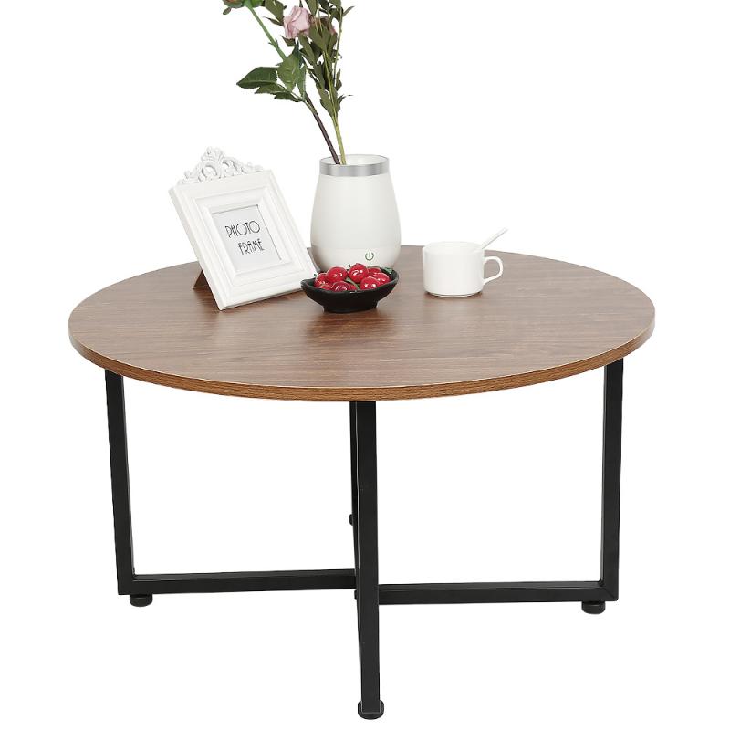 Round Nordic Wood Coffee Table Bed Sofa Side Table Tea Fruit Snack Service Plate Tray Small Desk Living Room Furniture