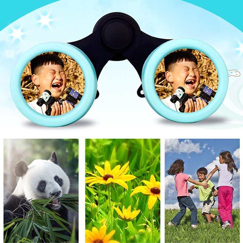 Binoculars HD 4x30 Telescope Rubber Children Colorful Telescope Fixed Zoom Anti-skid Portable Field glasses for Children