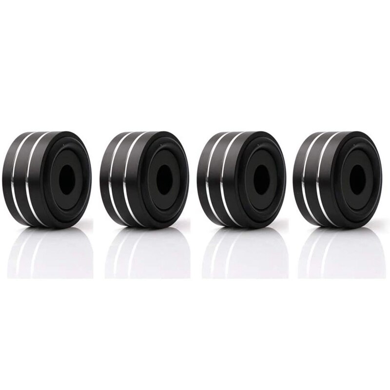ANCLLO 4 Set Speaker Spikes, Speaker Stands CD Audio Subwoofer Versterker Draaitafel Isolatie Voeten Cone Isolator Base Pads Shockproof Matten met Dubbelzijdige Adhesive