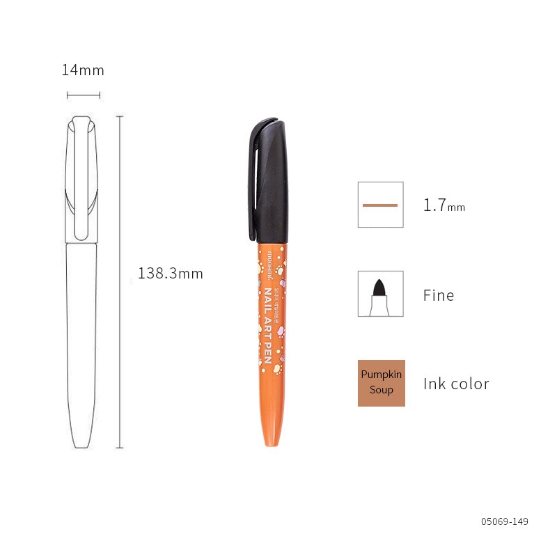 8 farger neglelakk tusjpen monami 1.7mm finne ikke-fast hjem diy markeringsmaling dekorasjon koreansk papirvarer jente  a6472: 5 gresskar suppe