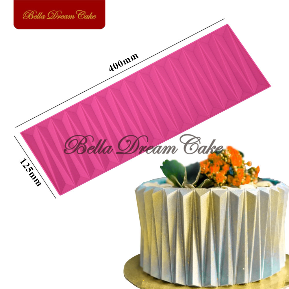 origami stampo in silicone stampi per torta fondente resina argilla padella stuoia di pizzo diamante design bordo strumenti di decorazione Sugarcraft Bakeware: LFM-76