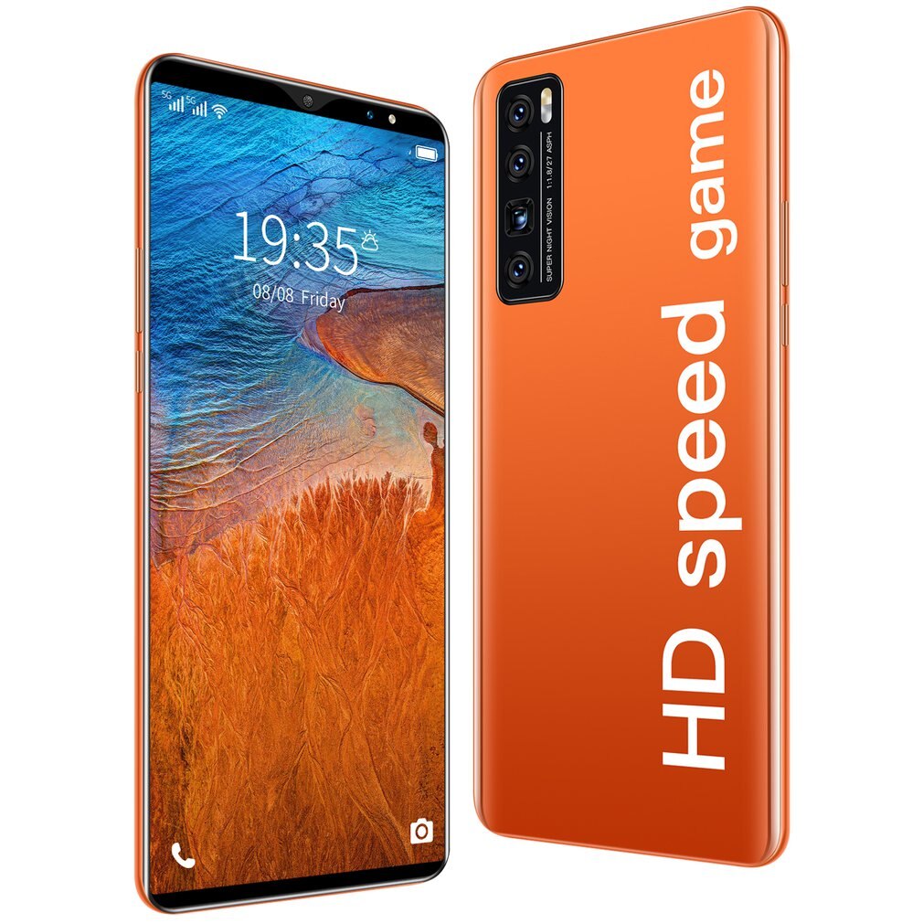 Smartphone da 6.1 pollici Android 512MB 4G grande schermo Ultra-book Dual SIM cellulare fotocamera a lunga durata artefatto miglior regalo: Orange / American