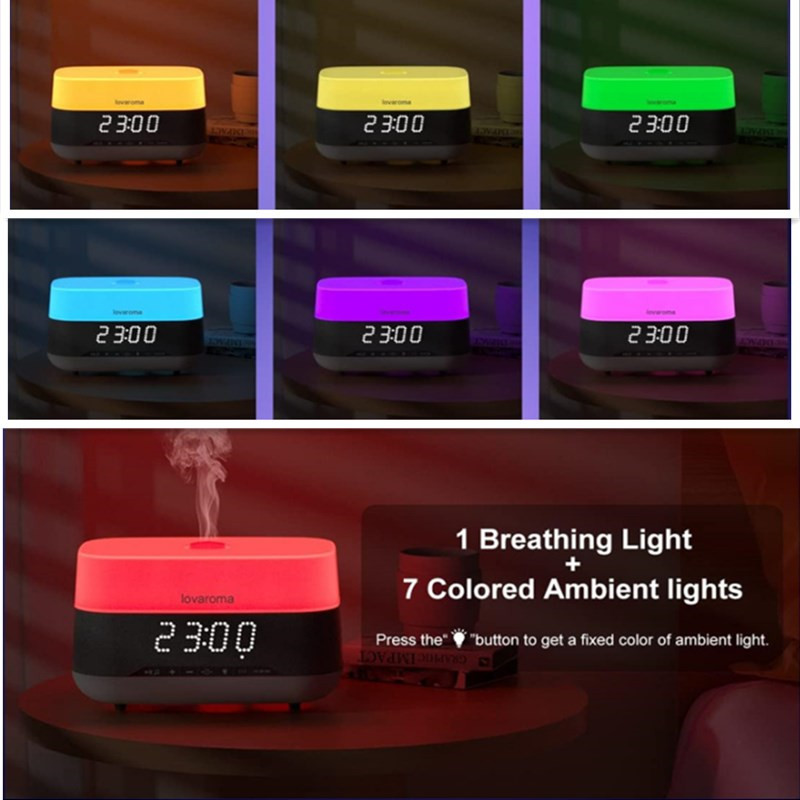 Lovaroma M01 300Ml Koele Mist Luchtbevochtiger Aroma Diffuser Etherische Olie Bluetooth Speaker Wekker Verlichting Lamp Timing Geur