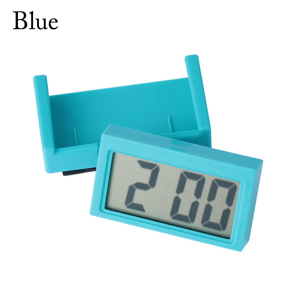 Auto dashboard bureau digitale klok lcd-scherm zelfklevende beugel autoklok auto-interieur accessoires: Blauw