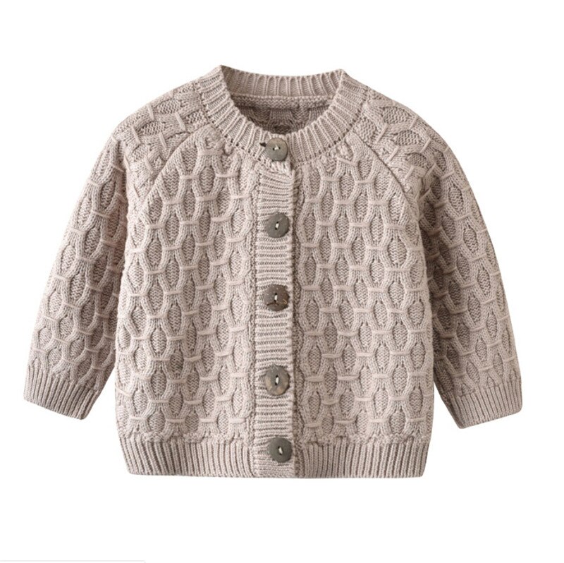 Herfst Winter Baby Gebreide Vest Truien Peuter Lange Mouwen Ronde Hals Button Up Trui Uitloper Meisjes Jongens Kleding: Bruin / 3M