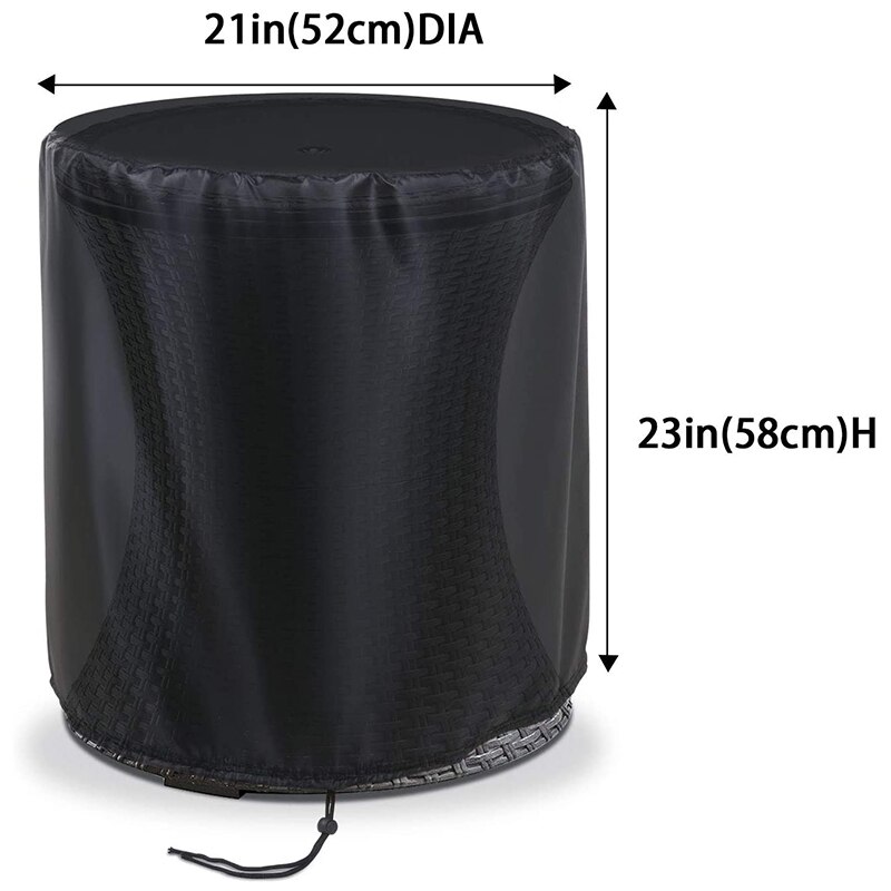 Cubierta de la Mesa del refrigerador de la terraza, mesa de enfriamiento Patio exterior cubierta redonda de la Mesa del refrigerador de la cerveza 21 pulgadas D x 23 pulgadas H negro
