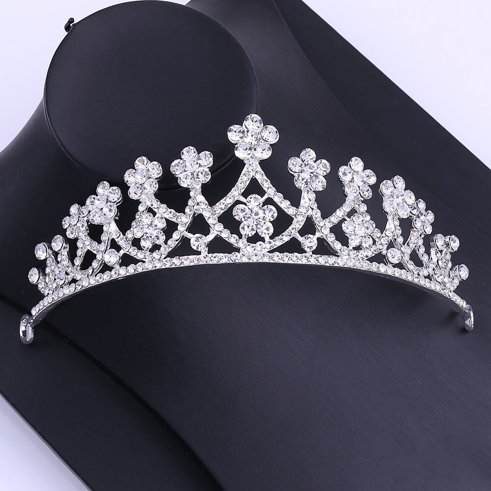 Set di gioielli da sposa da sposa in cristallo di alta qualità moda donna sposa diadema corone orecchini collana accessori gioielli da sposa: Crown