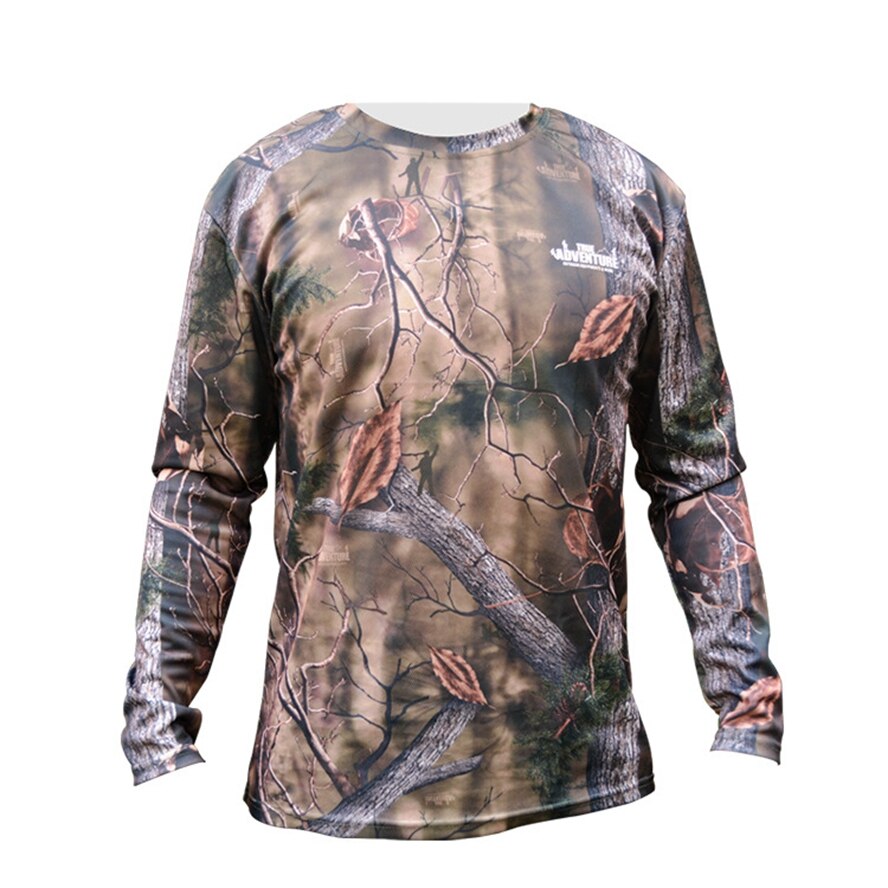 Jungle camouflage t-shirt jagt skyde t-shirt hurtigtørrende langærmet fuglekiggeri fiske klud bionisk camo ghillie klud: -en / S