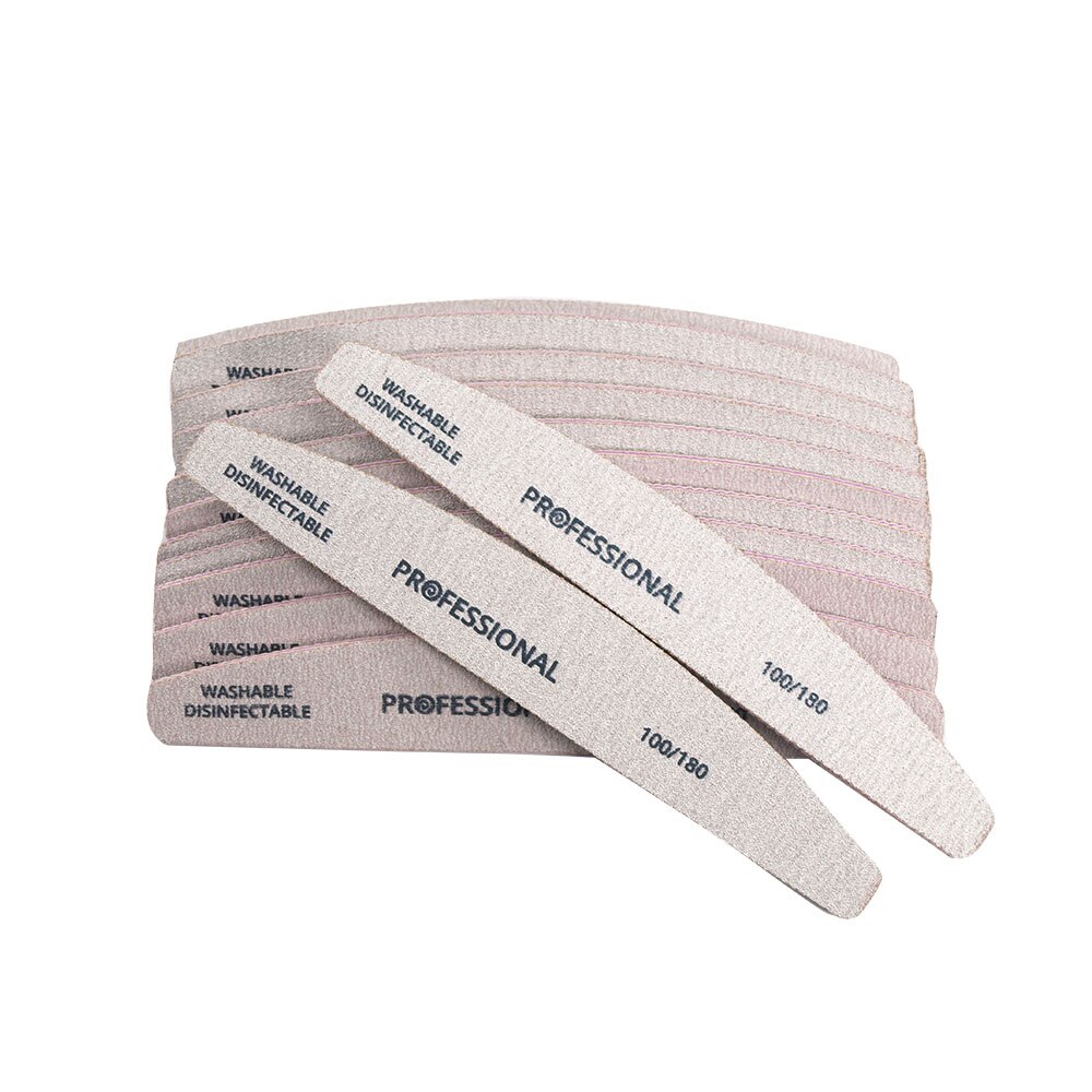 Enkel negle 10 stk neglefil polering buffer sliping nagels manikyr 100/180 negleblokk månestil poleringsblokk