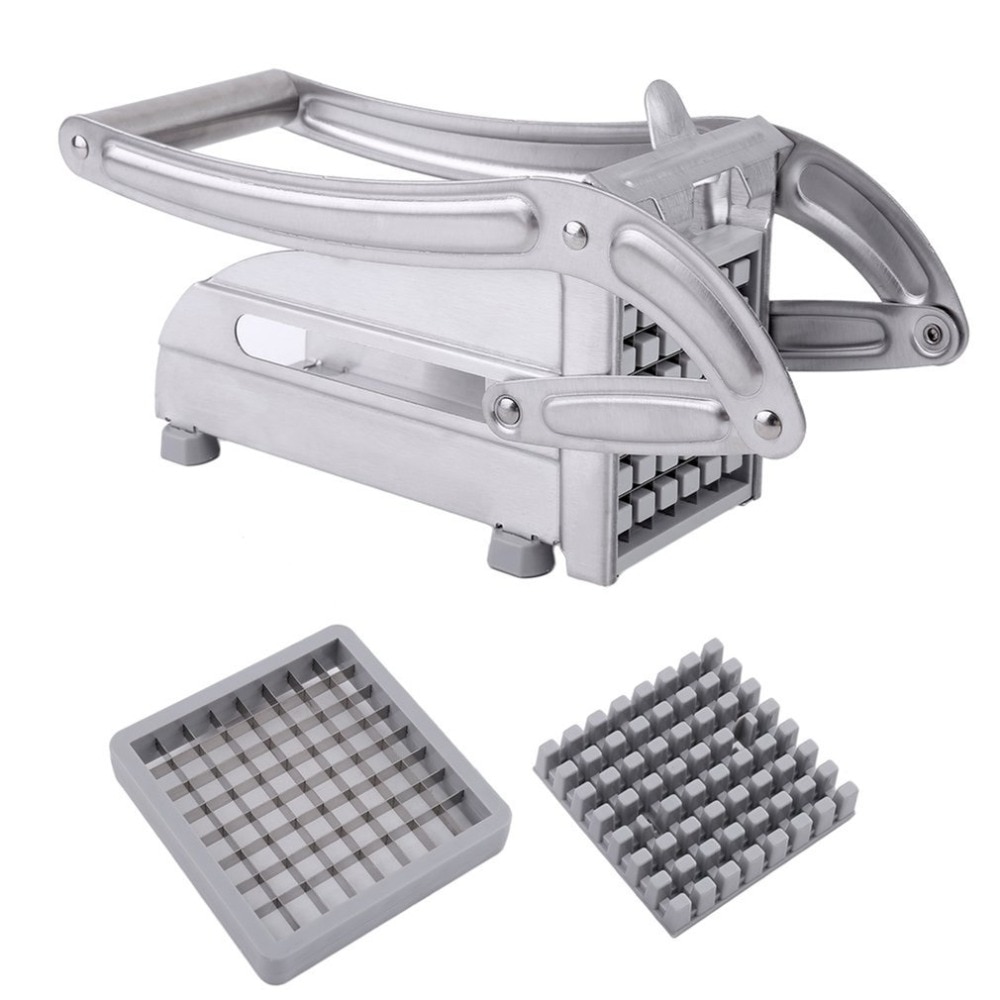 Rostfritt stål manuell pommes frites skivare potatis flishugg chip cutter maker potatis chips tillverkningsmaskin