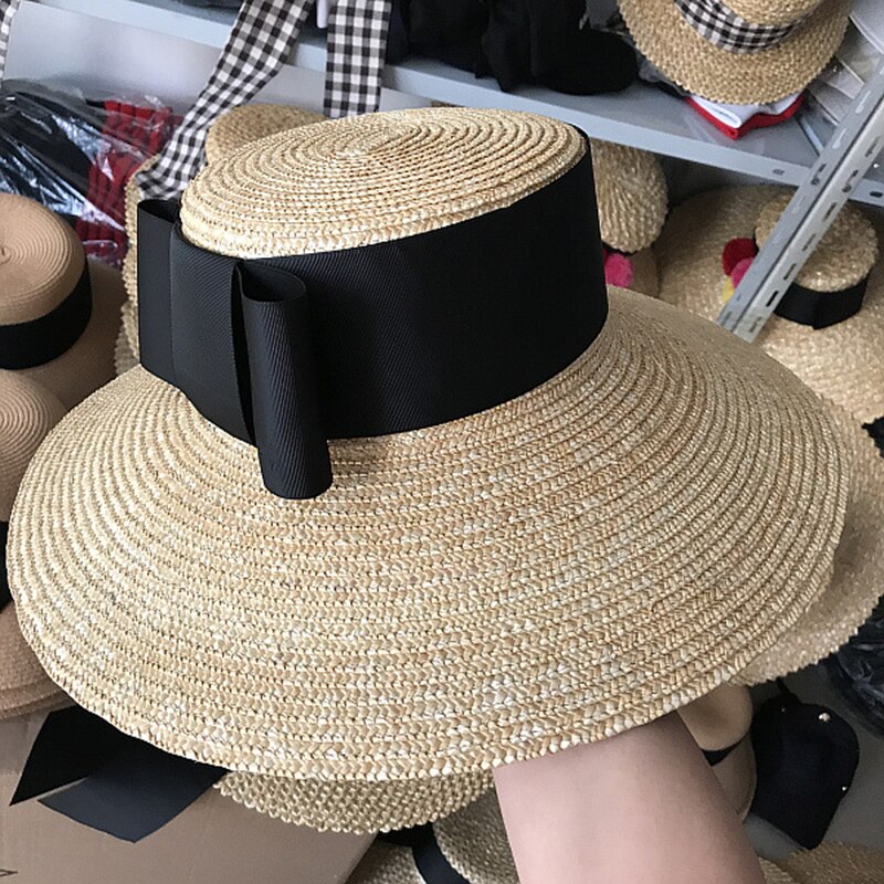 Kvinder stråhat med bred skygge floppy sommersolhat sejler strandhat kasket bånd bue kentucky derby hat sombreros