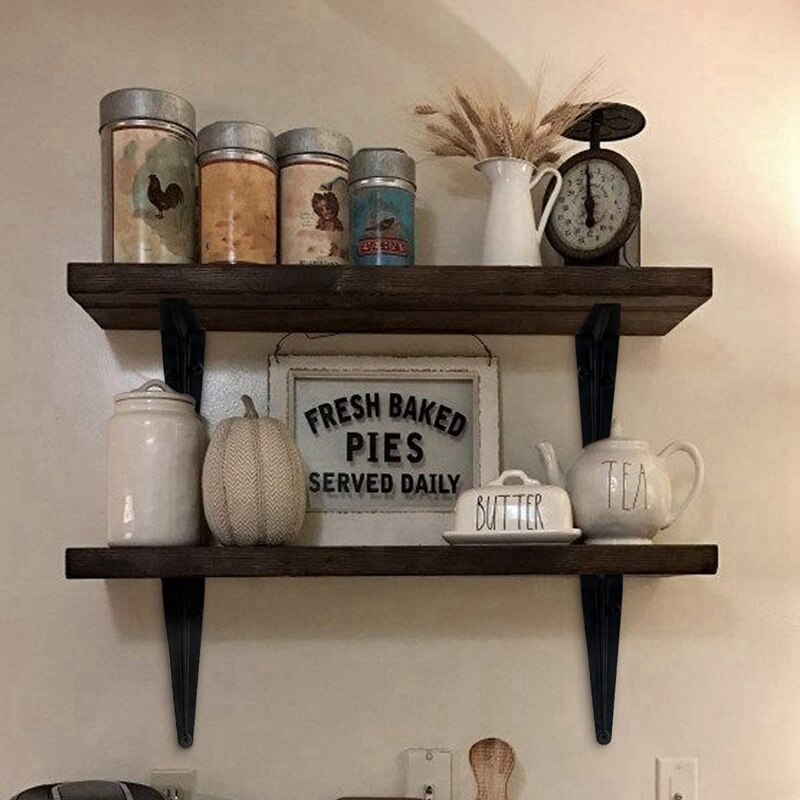 10 Pack Shelf Brackets 10 Inch, Heavy Duty L Corner Brace Support, Metal Joint Angle Bracket for Hanging, Bracket