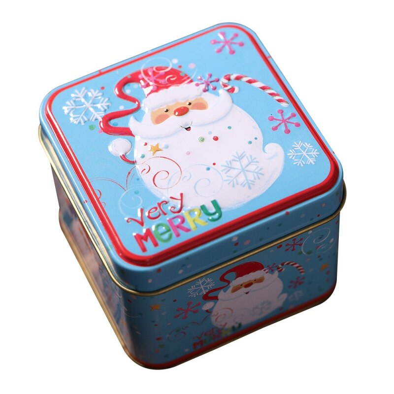 Embossing Tinplate Storage Container Metal Jars Empty Tins Candy Cookie Decorative Box Christmas