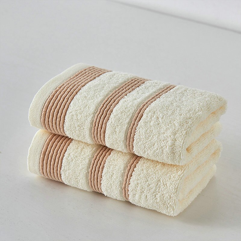 Face Towel Bathroom Super Absorbent Luxury Soft Cotton Towels Hand Towel 33x72cm Stripe Style 100% Cotton: Beige