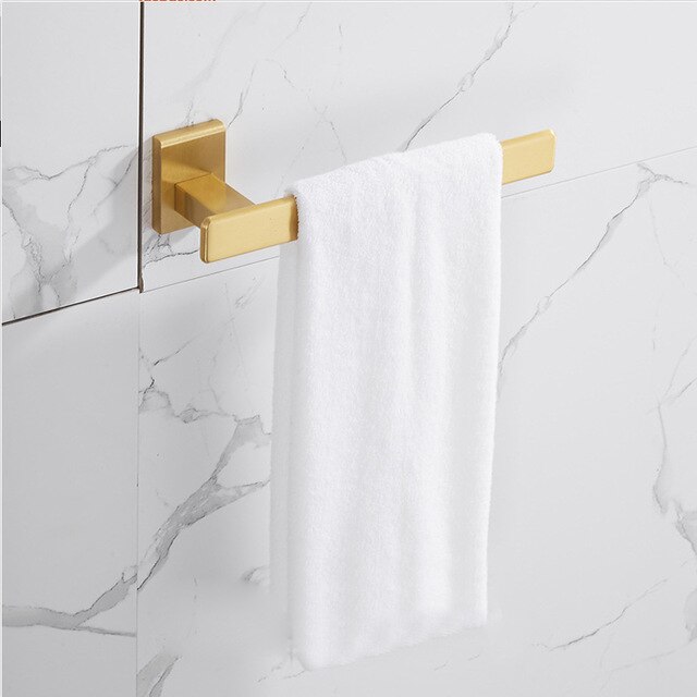 Bathroom Accessories Set Brushed Gold Bathroom Shelf,Towel Rack,Towel Hanger Paper holder,Toilet Brush Holder Bath Hardware Sets: towel ring