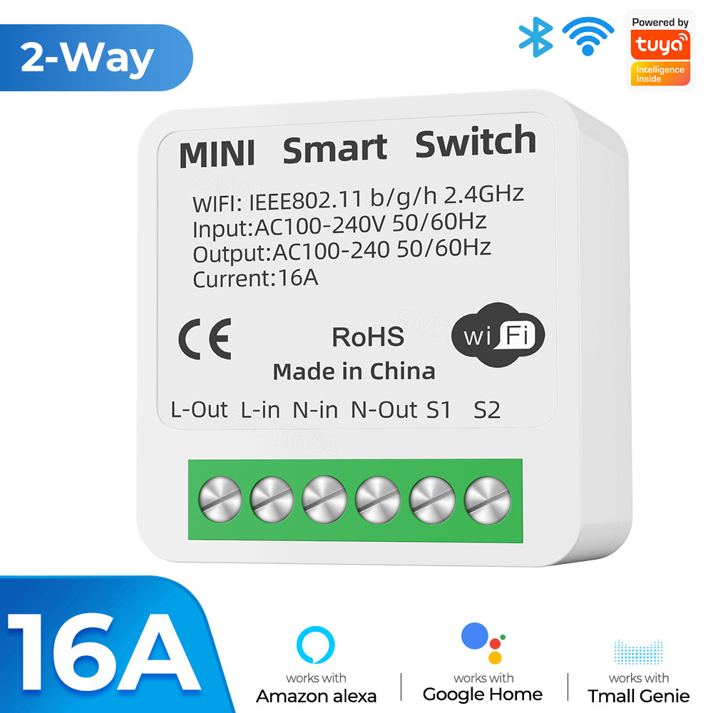 Tuya Zigbee / WiFi MiNi inteligentny przełącznik z monitorem zasilania 16A 2-kierunkowe sterowanie wyłącznik czasowy przekaźnik działa z Alexa Google Home Alice: Bundle4