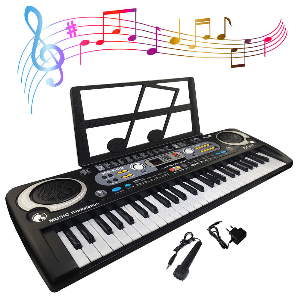 54 Keys Digital Electronic Keyboard & Microphone Electric Led Adult Size