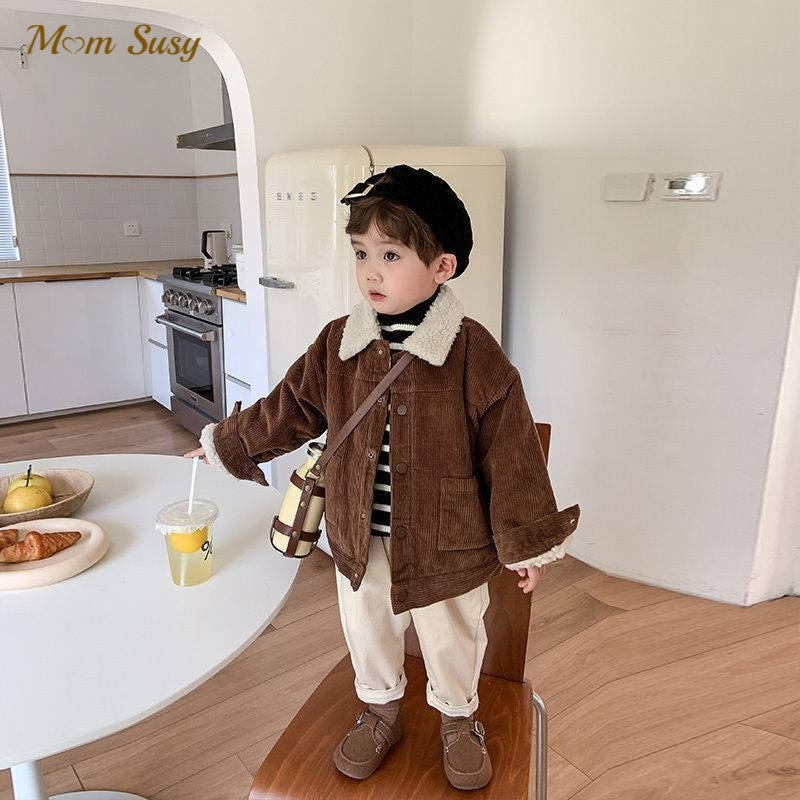 Baby Meisje Jongen Winter Corduroy Jas Omkeerbaar Dikke Baby Peuter Kind Warme Jas Blazer Baby Uitloper Baby Kleding 1-10Y