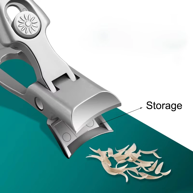 Large Opening Toe Clipper Stainless Steel Splash-Proof Nail Clipper Portable Dead Skin Removal Pedicure Clipper Cuticle Trimmer