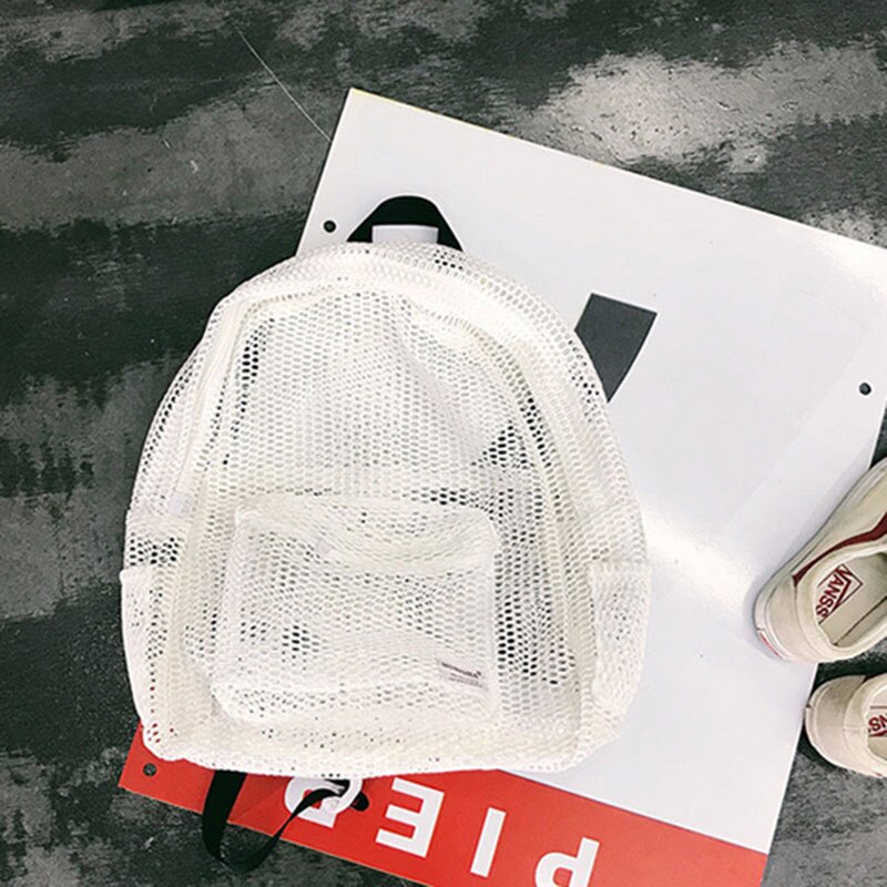 Women Swimming Bag Mesh Net Summer Beach Bags Girl Handbag Swim Female Travel Training Pouch Blaso Sac De Sport Gym Bag XA181D: White