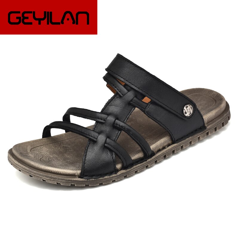 Sommer sandaler mænd vand trekking sandaler læder klassiske romerske sandaler slipper udendørs sneaker