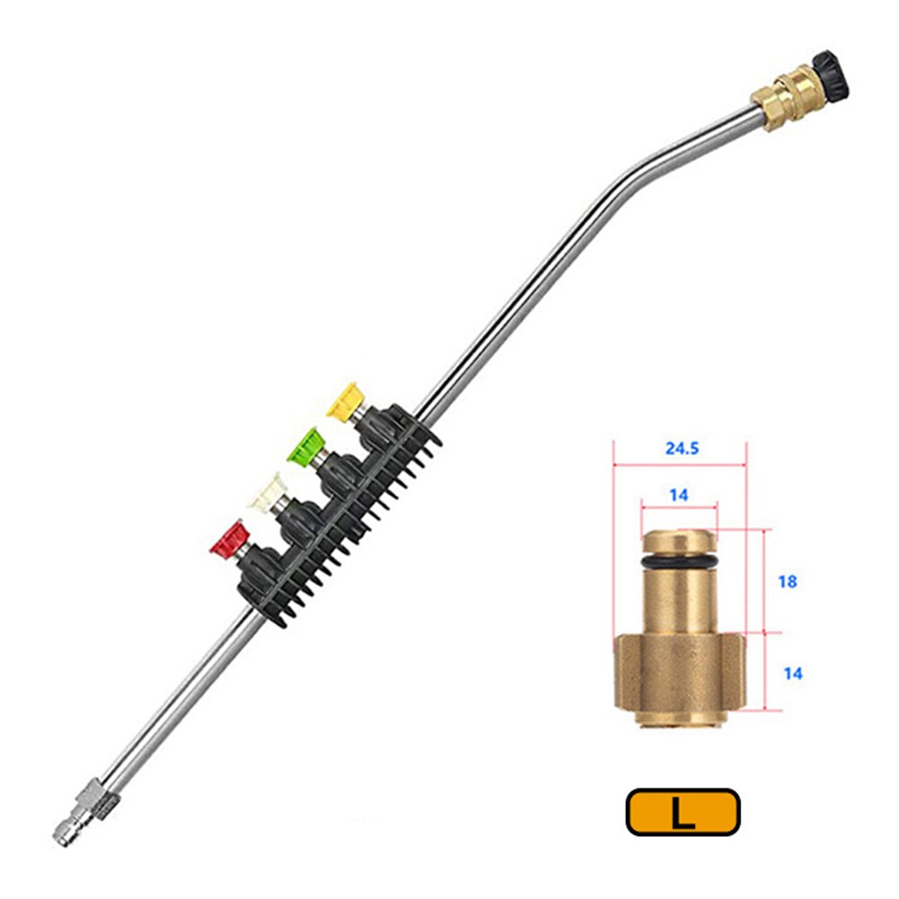 Pressure Washer Wand Extension 30 Degree Curved Angled Undercarriage and Gutter Cleaner Attachment 1/4 Inch Quick Connect 22Inch: L