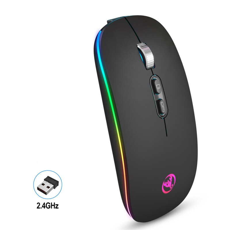 2.4G Wireless Mouse Colorful Glowing Rechargeable 3file 800/1200/1600 DPI Gaming Mouse Silent Office Mouse For PC Laptop
