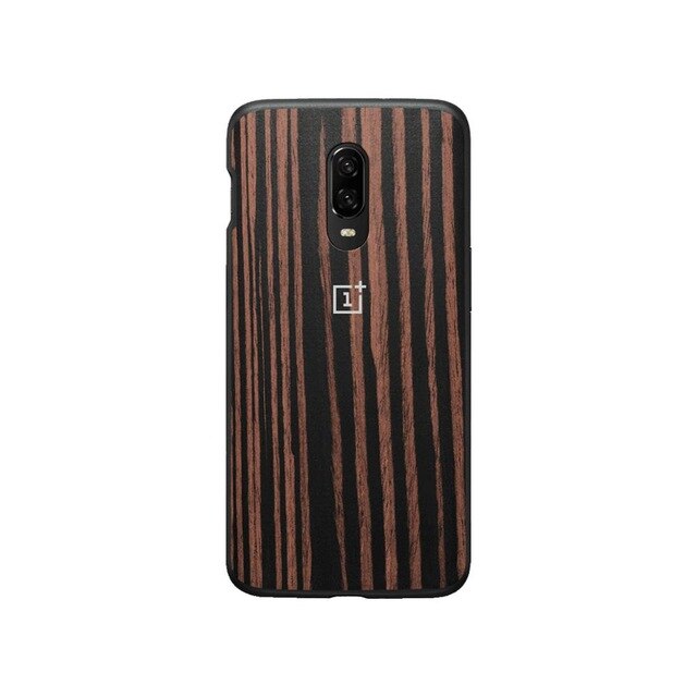 100% Officiële OnePlus 6t Case originele 1 + 6T OnePlus 6 bespoke Siliconen Zandsteen Nylon Karbon Bumper Leather flip Cover: Bumper Ebony Wood / for OnePlus 6T