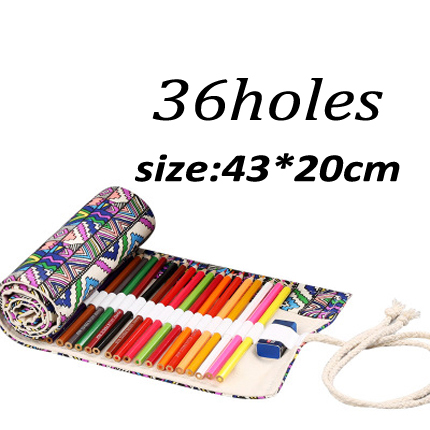 12/24/36/48/72/108 Roll School Etui Canvas Etui Make-Up Borstel pen Pouch Wrap Roll Schilderen Briefpapier: Bourgondië