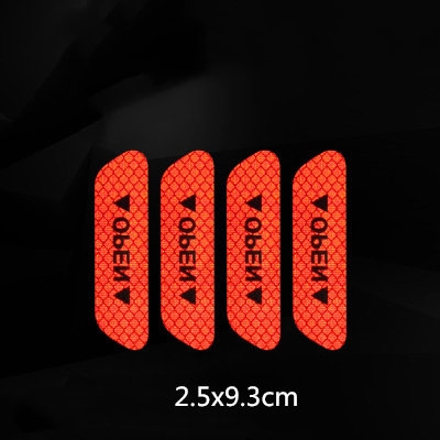 Auto Reflektierende Aufkleber Auto Warnung Band Sicherheit Tür Offene Zeichen Sicherheit Nacht Leuchtende Auto Auto Zubehör Für Auto Körper Augenbraue: Style E Red(4 PCS)