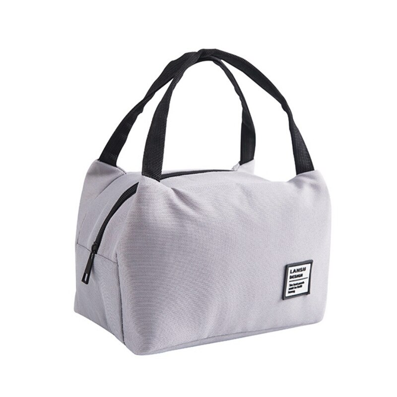 Bolsa de almuerzo reutilizable recipiente aislante para almuerzo bolso de mano para mujeres o trabajo Picnic canotaje playa pesca trabajo: Gray