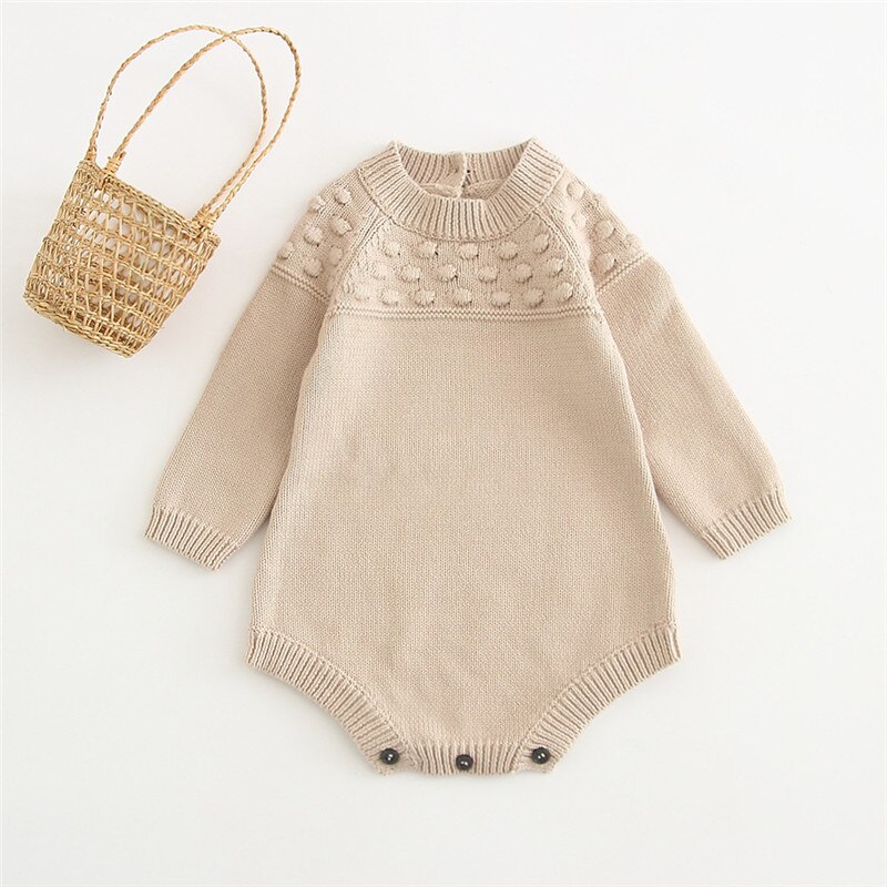 Baby Gebreide Kleding Herfst Baby Romper Meisje Jumpsuit Hollow Lange Mouwen Baby Baby Meisje Romper Trui Kleding Baby Onesie