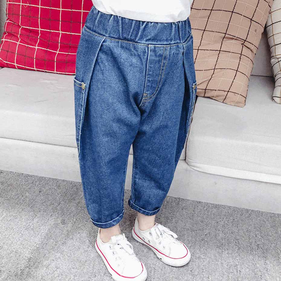 Girls Jeans Solid Color Harem Jeans Kids Girl Toddler Children's Jeans Spring Autumn Children's Jeans Clothes: 2T