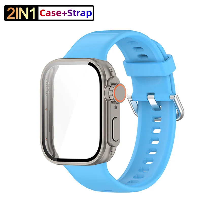 Correa de silicona para Huawei Watch Fit 3 Band con funda protectora de pantalla mejorada a Ultra2 funda para Huawei Fit 3 accesorios de muñeca: Oliva flak