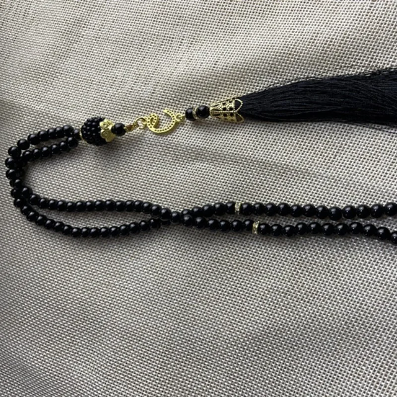 Nuevas perlas de vidrio borla estilo turco Rosario musulmán cuentas de oración islámica pulsera para mujeres accesorios de joyería 6mm 99 Uds: Marrón rojizo