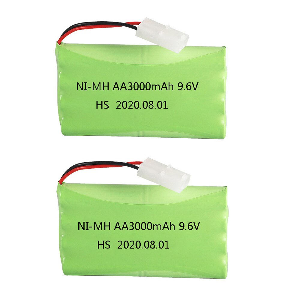 Batería de Ni-MH de 9,6 V para juguetes a control remoto, juguete eléctrico para instalaciones de seguridad, AA, 9,6 V, batería recargable de 3000 mah: 2B