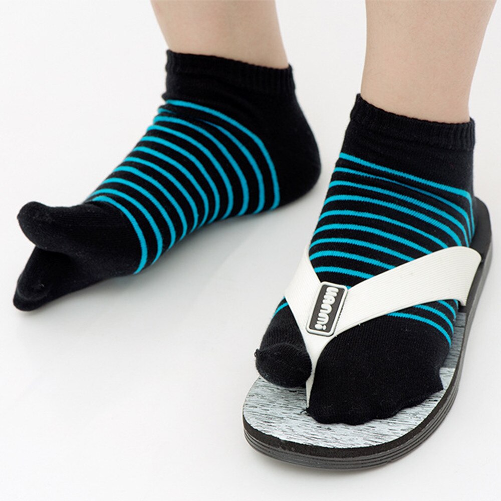 Japanese Kimono Flip Flop Sandal Split Toe Tabi Ninja Geta Socks Men Women Stripe Split 2 Toe Tabi Foot Finger Cotton Socks