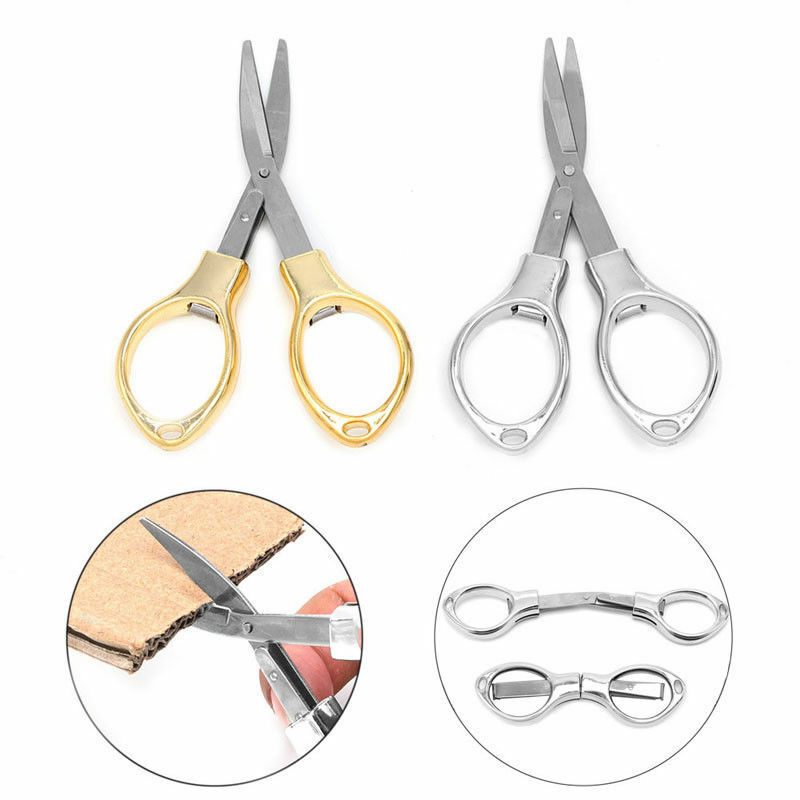 1Pcs Folding Camping Stainless Steel Scissors Keychain Fishing Scissor Pocket Mini Cutter Crafts Sewing Safe