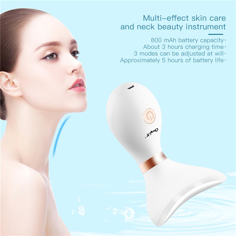 Ckeyin Gezicht Massager Led Photon Therapie Warmte Trillingen Anti Rimpels Facial Neck Lifting Huidverstrakking Verminderen Dubbele Kin 48