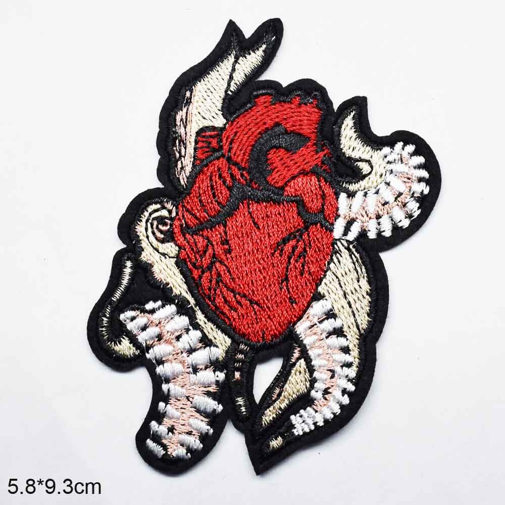 Punk Oog Hart Ijzer Op Geborduurde Kleding Patch Voor Kleding: xin(lalian