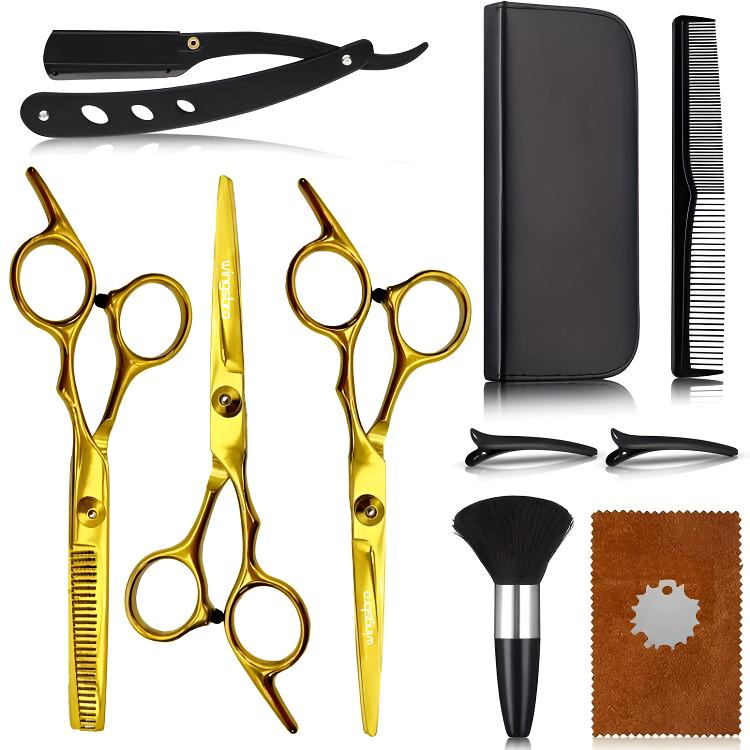 6.5 Inch Kappersschaarset, Professionele Haarknipschaar Dunner Wordende Schaar, Hulpmiddelen Voor Het Knippen Van Haar Styling: Aards Rood