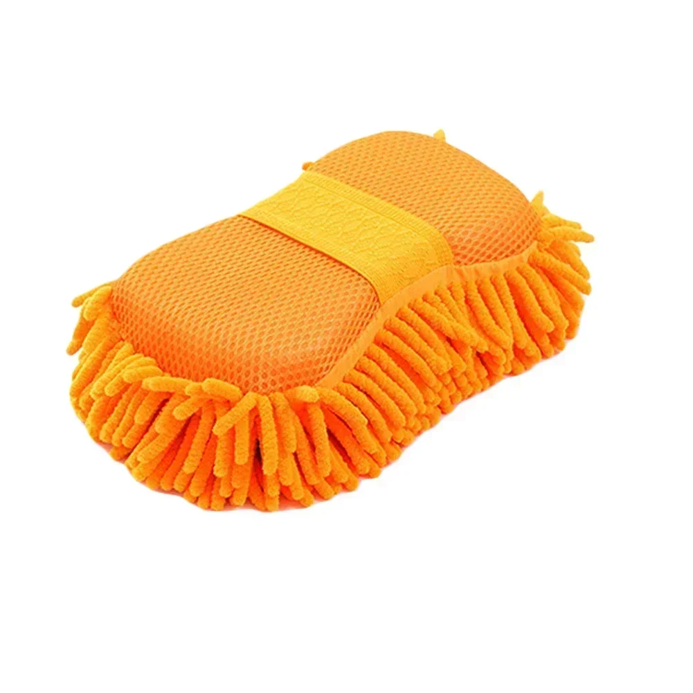 Esponja de limpieza de coche, herramientas de lavado de microfibra, cuidado, almohadilla de cepillo de lavado, herramienta de limpieza, accesorios de herramientas de mantenimiento de lavado de coche: Blanco