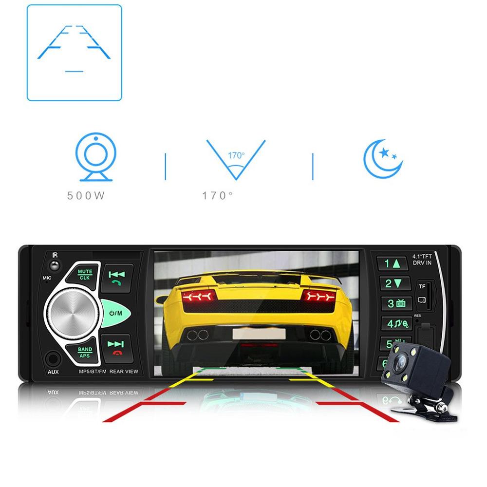 4022D 4,1 "1 Din coche Radio Audio estéreo USB AUX FM manos libres para el coche MP5 Tarjeta de jugador U disco Radio invertir reproductor de Radio