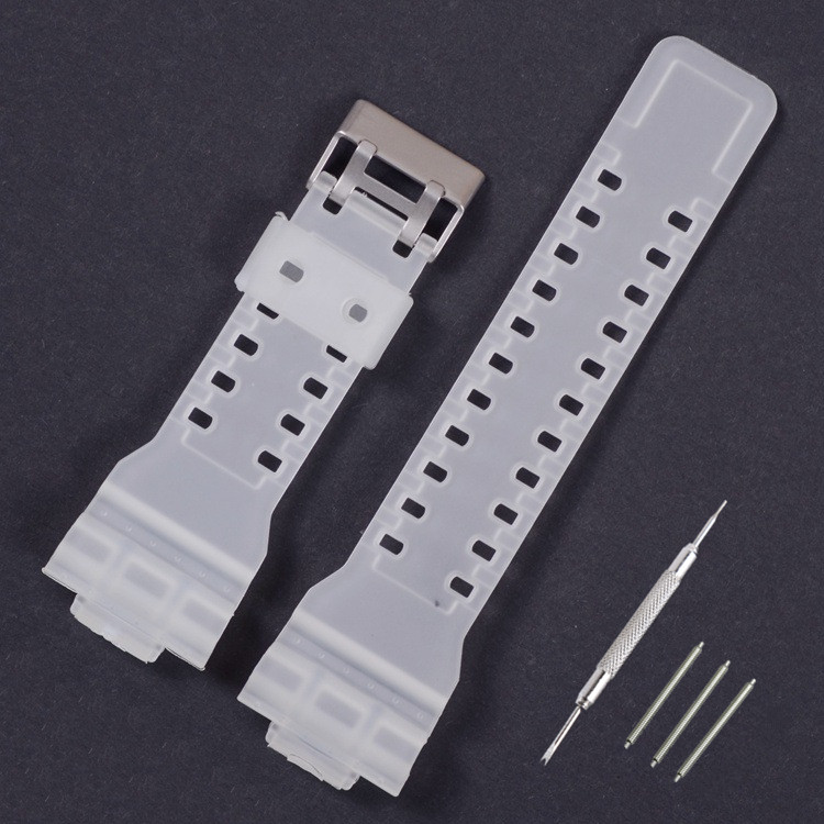 Silicone Watch Strap For GLS-100 G-8900 GS-8900 GA-100 110 Watchband Protective Case Men Rubber Bracelet Watch Accessories: Coal Black
