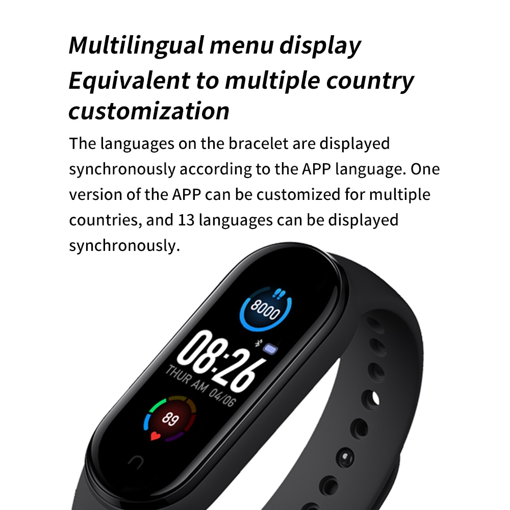 Mi5 intelligente polsbandjes, hartslagmeter, bloeddrukmeter, polsbandjes, stappenteller, sporthorloge,  ip67 waterdichte fitnessbanden
