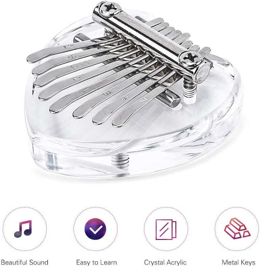 Randon mini kalimba , 8 nøkler finger tommel piano innebygd beskyttelsesboks, spesielt til låve, voksne og nybegynnere