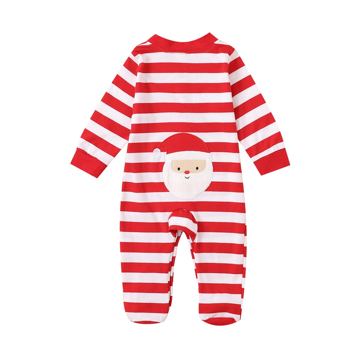 pudcoco Newborn Baby Boy Girl Long Sleeve Romper Jumpsuit Christmas Stripe Santa Clothes One Pieces Autumn Outfit 0-24M